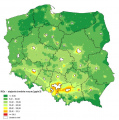 Rysunek 4. Rozkład przestrzenny stężenia NOX na obszarze Polski w 2019 roku, wyrażony jako stężenie średnie roczne, określony na podstawie modelowania matematycznego oraz obiektywnego szacowania.png